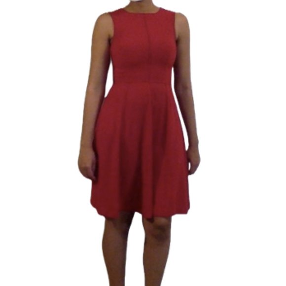 h&m red sleeveless dress H&M Sleeveless Microfiber Dress